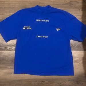 (SOLD) jesus is king royal blue Tshirt